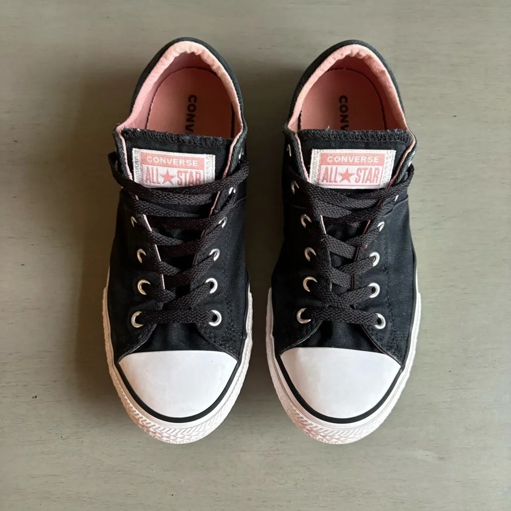 Converse All Star Chuck Taylor Madison Ox Black Pink Sneakers Girls Sz 5 Retro